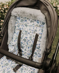 OiOi Reversible Pram Liner - Paisley/Fleece Blue